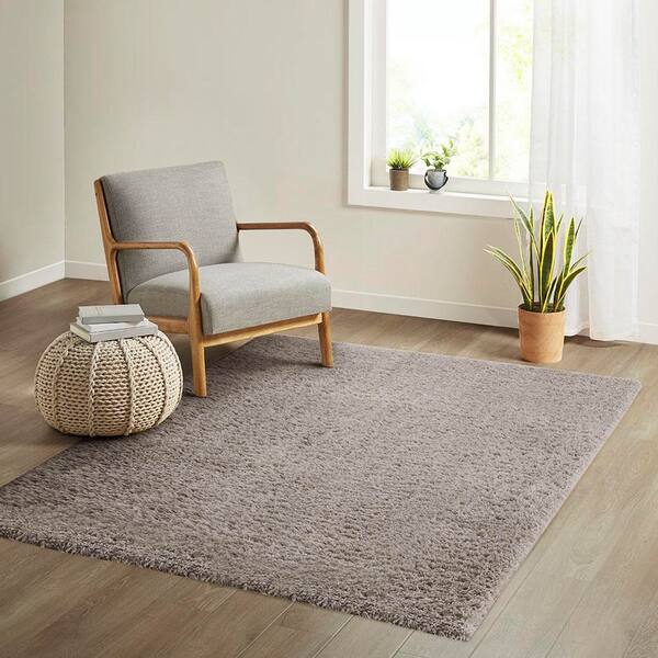 6 X 9 Grey Solid Color Washable Area Rug for Bedroom