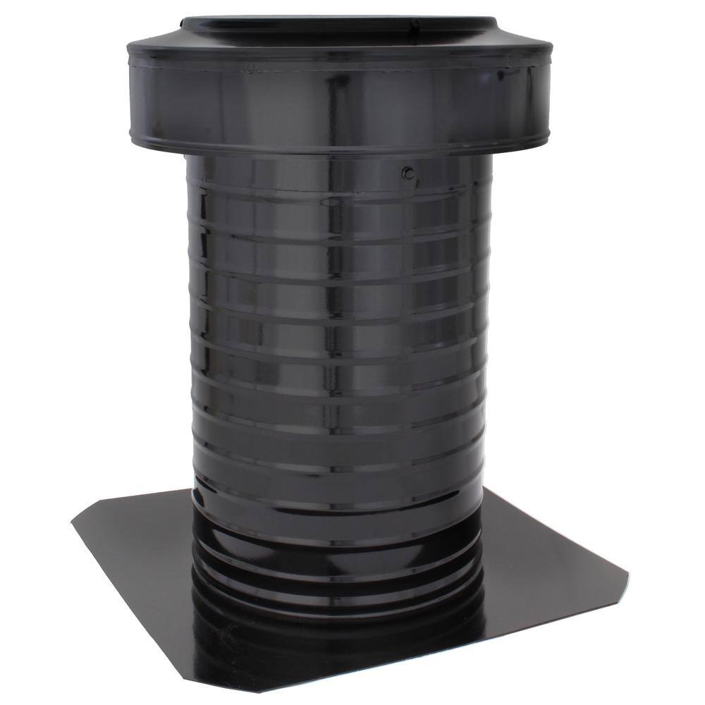 Keepa Vent 8 in. Dia 50 sq. in. NFA Aluminum Finish Static Roof Vent for Flat Roofs with 11 in. High Collar in Black price history on PriceWatchPro