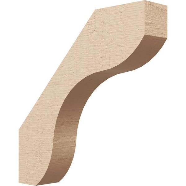 Ekena Millwork 3 in. x 16 in. x 16 in. Stanfield Rough Cedar Woodgrain Timberthane Polyurethane Knee Brace, Primed