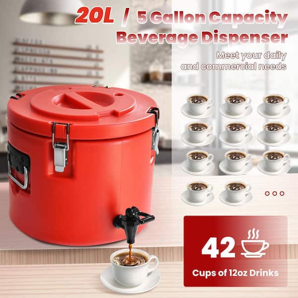 Hcman 20 qt. Insulated Beverage Dispenser, Ice & Hot Drink