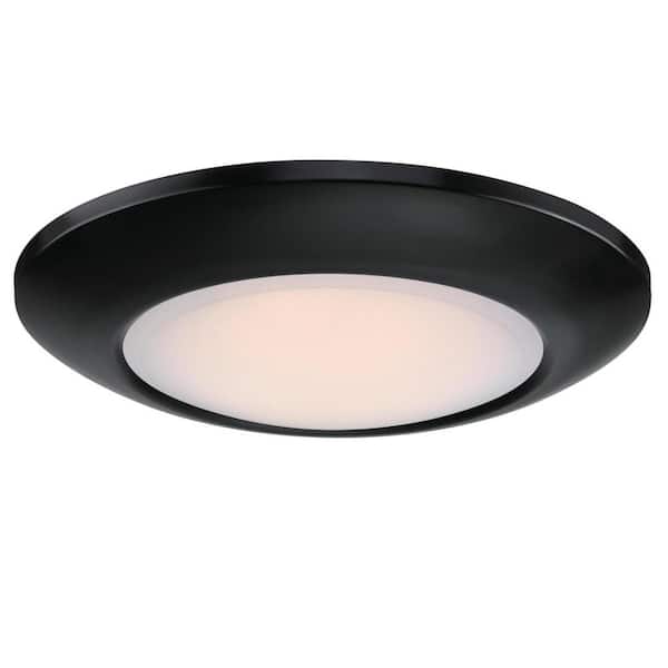 Westinghouse Makira 11 in. 20-Watt Black Selectable Dimmable LED Indoor/Outdoor Flush Mount