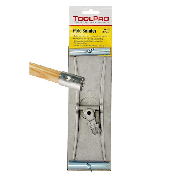 ToolPro 3-3/8 in. x 9-3/8 in. Swivel Head Drywall Pole Sander with 48 in. Wood Handle