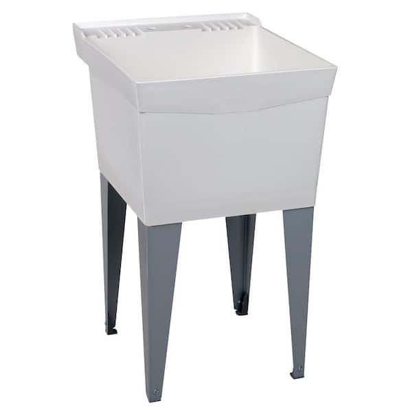 MUSTEE - Utilatub 24 in. x 20 in. Structural Thermoplastic Floor-Mount Utility Tub in White