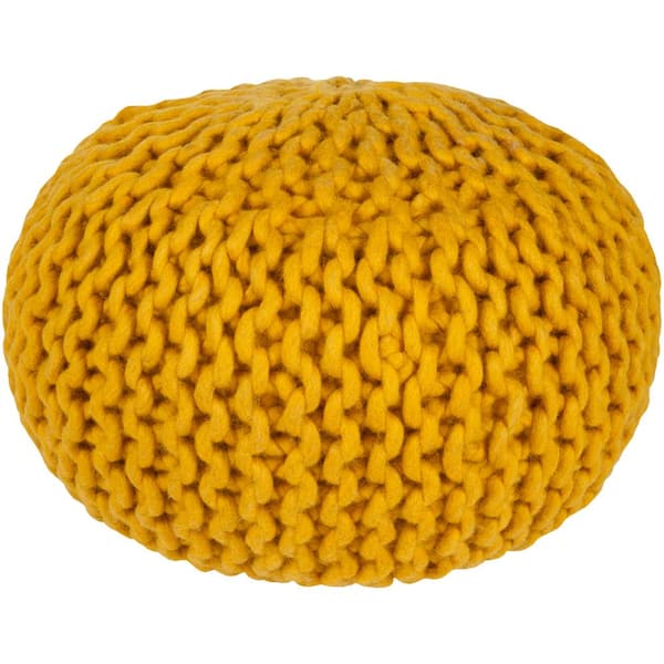 Livabliss Ahanu Mustard Accent Pouf