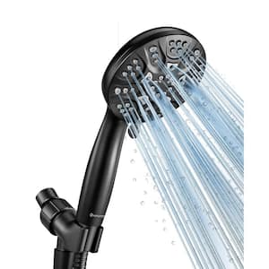 Superior 6-Spray Wall Mount Handheld Shower Head 1.8 GPM in Matte Black with 59 in. Hose