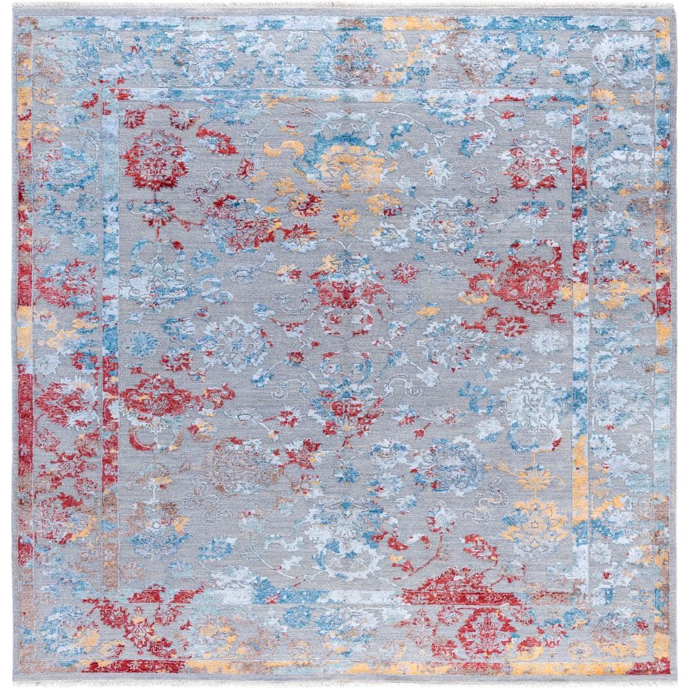 Ikat Gray 8 X 10 Hand-Knotted Wool Silk Indoor Area Rug price history on PriceWatchPro