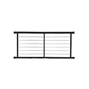 Cornell 36 in. H x 72 in. W Textured Black and Silver Horizontal Aluminum Rod Straight Railing Kit