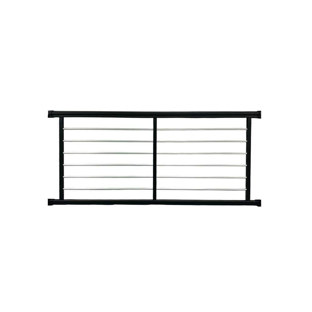 Cornell 36 in. H x 96 in. W Textured Black and Silver Horizontal Aluminum Rod Straight Railing Kit price history on PriceWatchPro