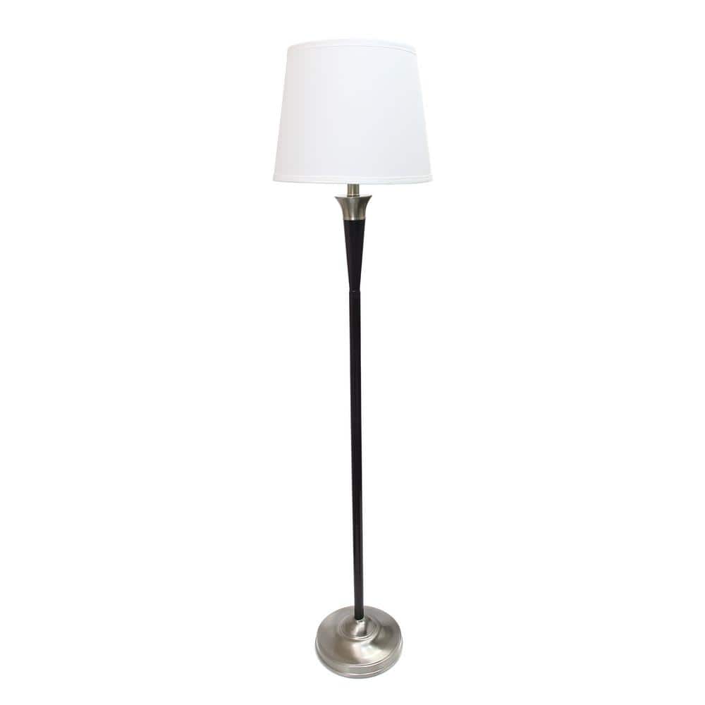 Malbec Black and Brushed Nickel 3-Piece Lamp Set with Cream Shades
