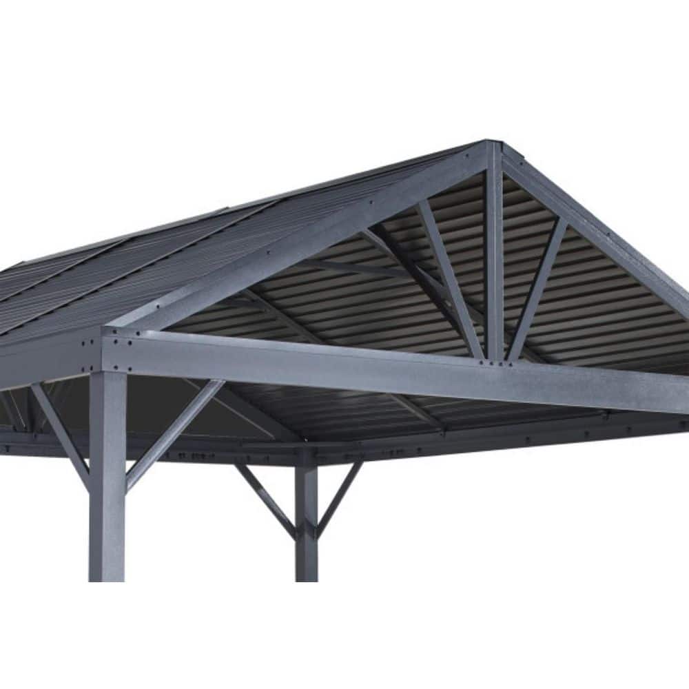 Sanibel Light Gray 8' x 8' Aluminum Hardtop Gazebo