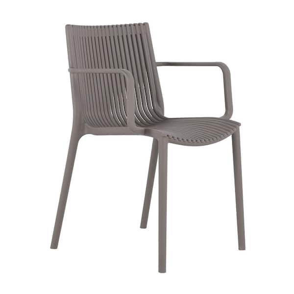 Warm Grey Pp Patio Outdoor Dining Chair (Set of 4)