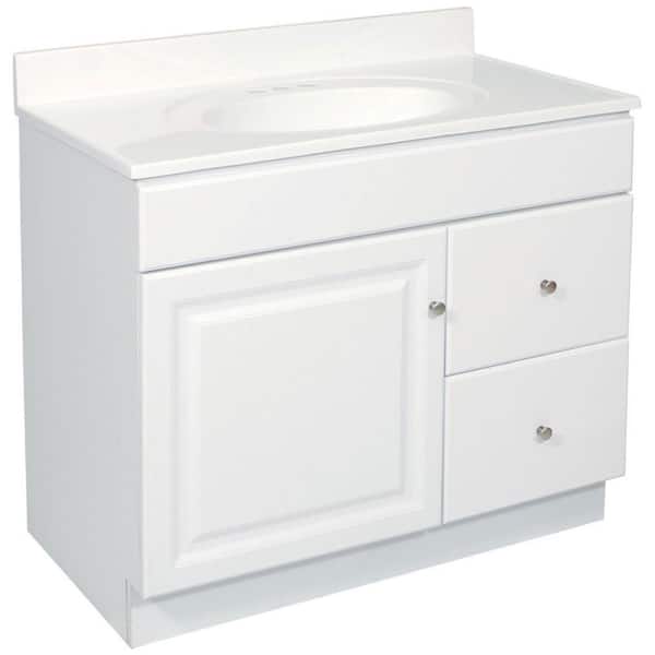 Design House Wyndham 36 in. W x 21 in. D Unassembled Vanity Cabinet Only in White Semi-Gloss