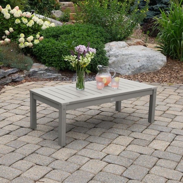 Highwood Adirondack Harbor Gray Rectangular Recycled Plastic Outdoor Coffee Table