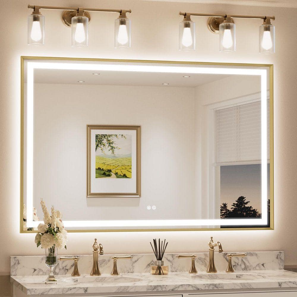 KeonJinn 55 in. W x 36 in. H Rectangular Framed LED Lighted
