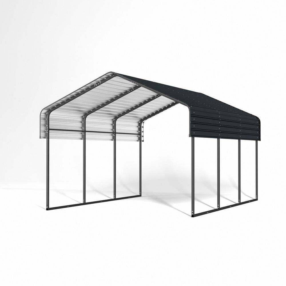 10 ft. W x 15 ft. D Heavy Duty Metal Carport With Galvanized Steel Roof Enhanced Base In Black price history on PriceWatchPro