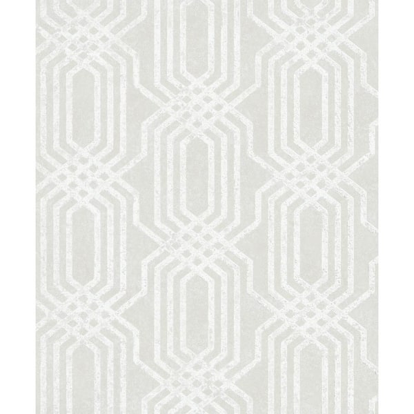 Unbranded Hotel Collection Beige Embossed Geometric Trellis Glitter Finish Non-Pasted Non-Woven Wallpaper Sample