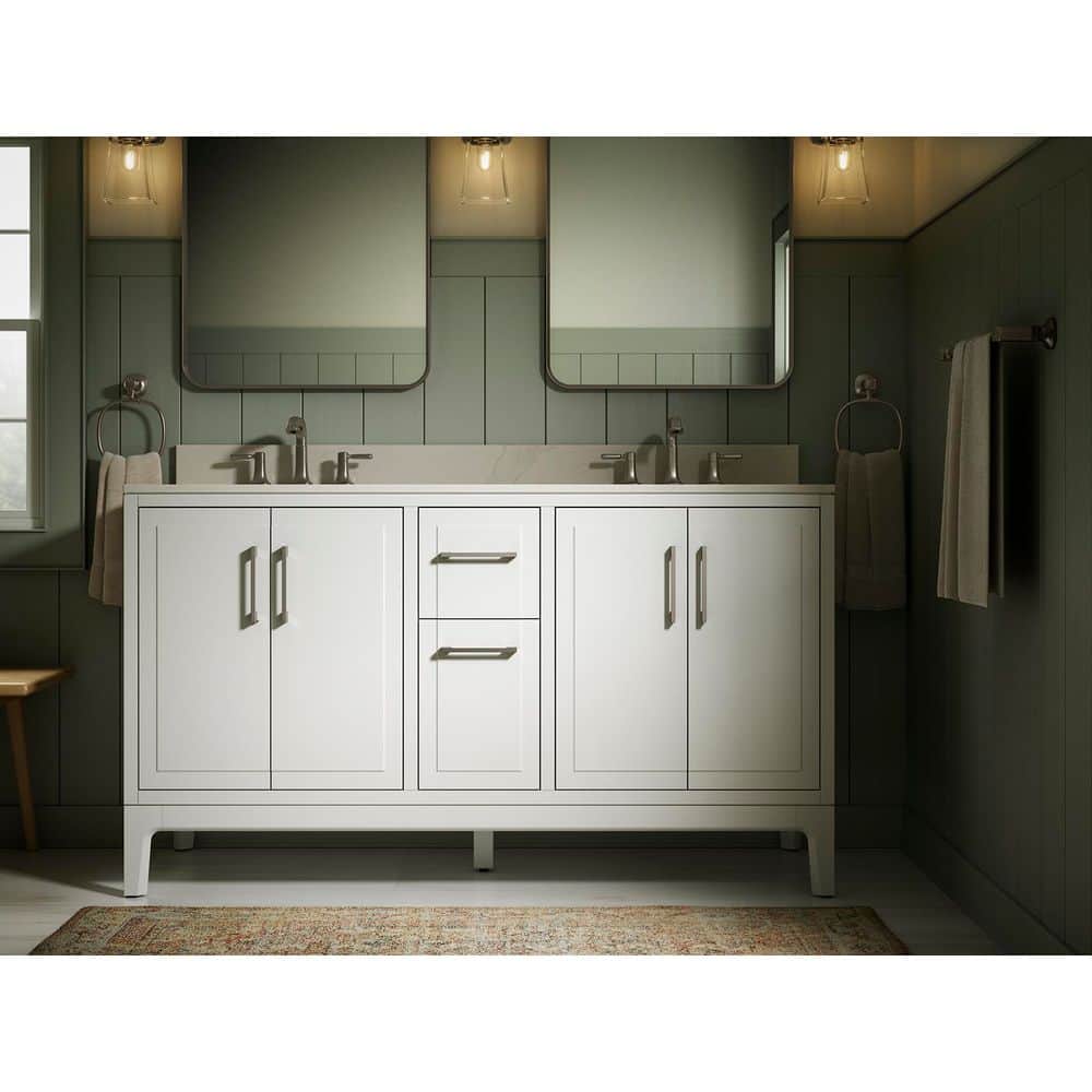 Brushed Nickel 36" x 24" Rectangular Bathroom Vanity Mirror