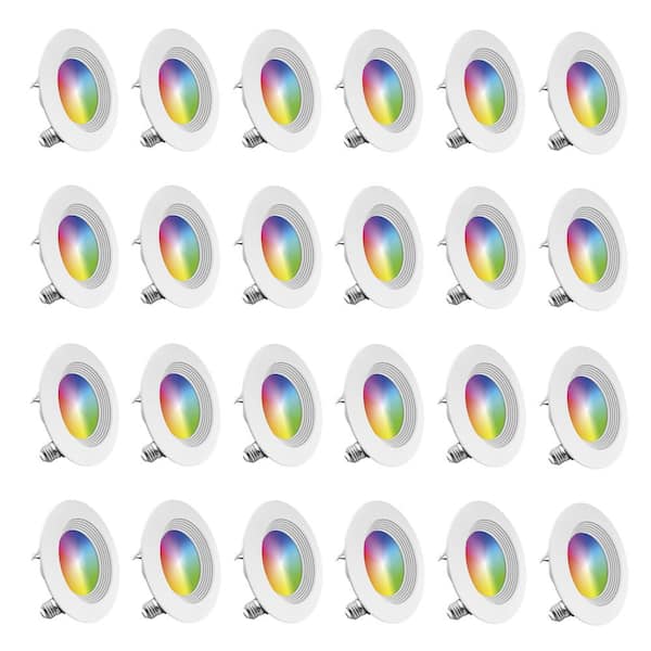 InfiBrite 4 in. WiFi Smart 9-Watt 810 Lumens Recessed Retrofit LED Definitive Series Downlight Kit Alexa/Google Wet Rated(24-Pack)