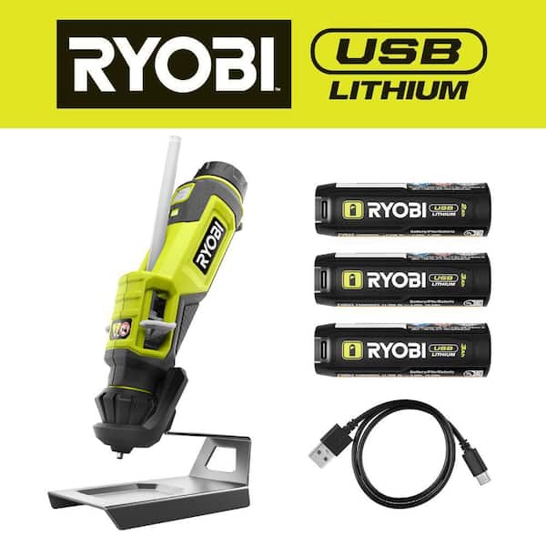 USB Lithium Glue Pen Kit with 2.0 Ah USB Lithium Battery Charging Cable, and USB Lithium 3.0 Ah Battery (2-Pack)