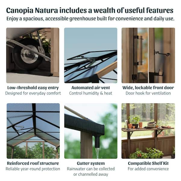 CANOPIA by PALRAM Natura 8 ft. x 22 ft. Cedar Wood/Clear