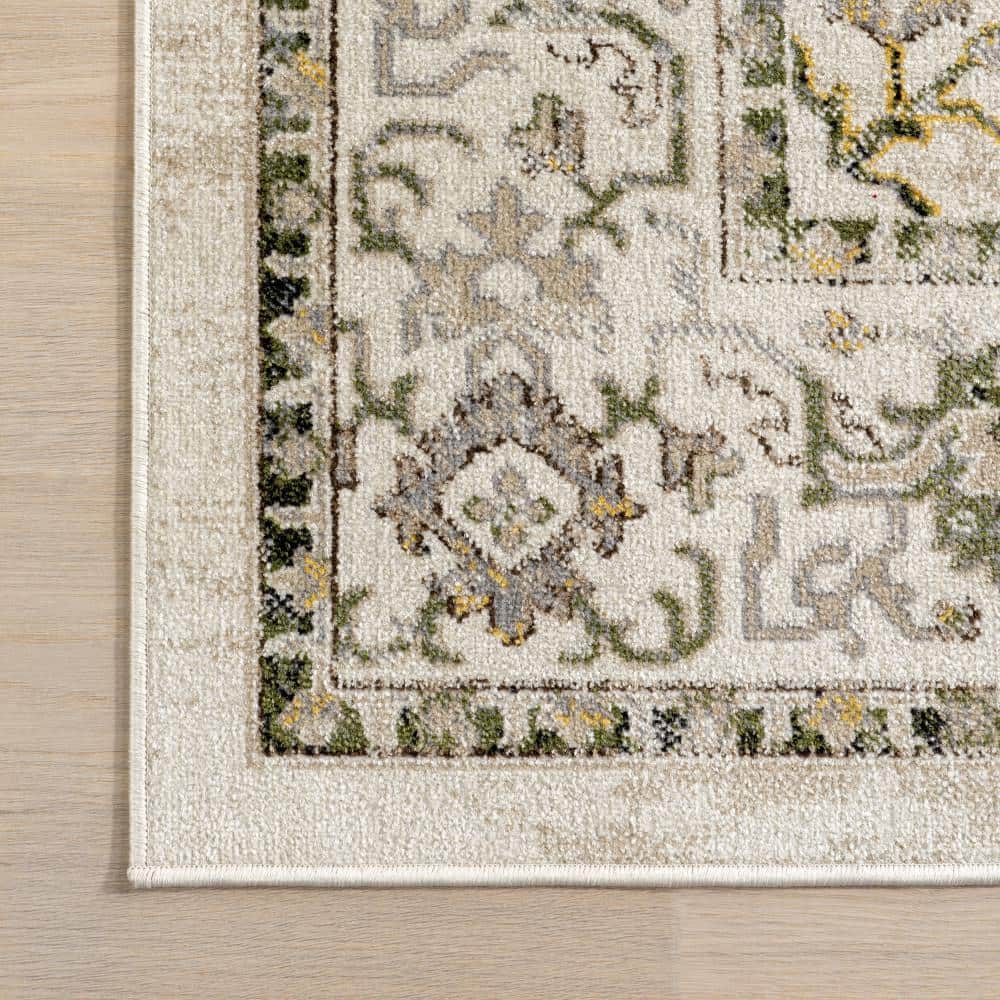 Cady Cream 8' x 10' Machine Washable Stain-Resistant Synthetic Area Rug