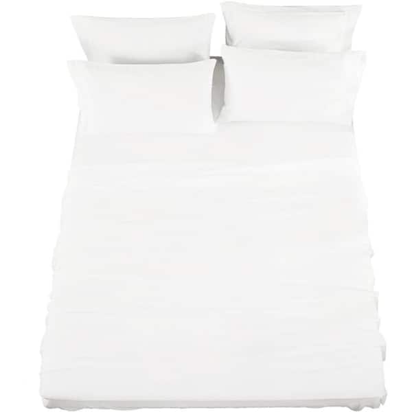 Unbranded 6-Piece Sheet Set, Microfiber, White, Queen Sheet Set