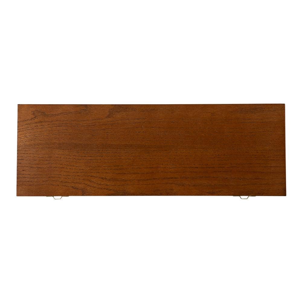 Traditional Oak Media Cabinet with Tempered Glass Doors