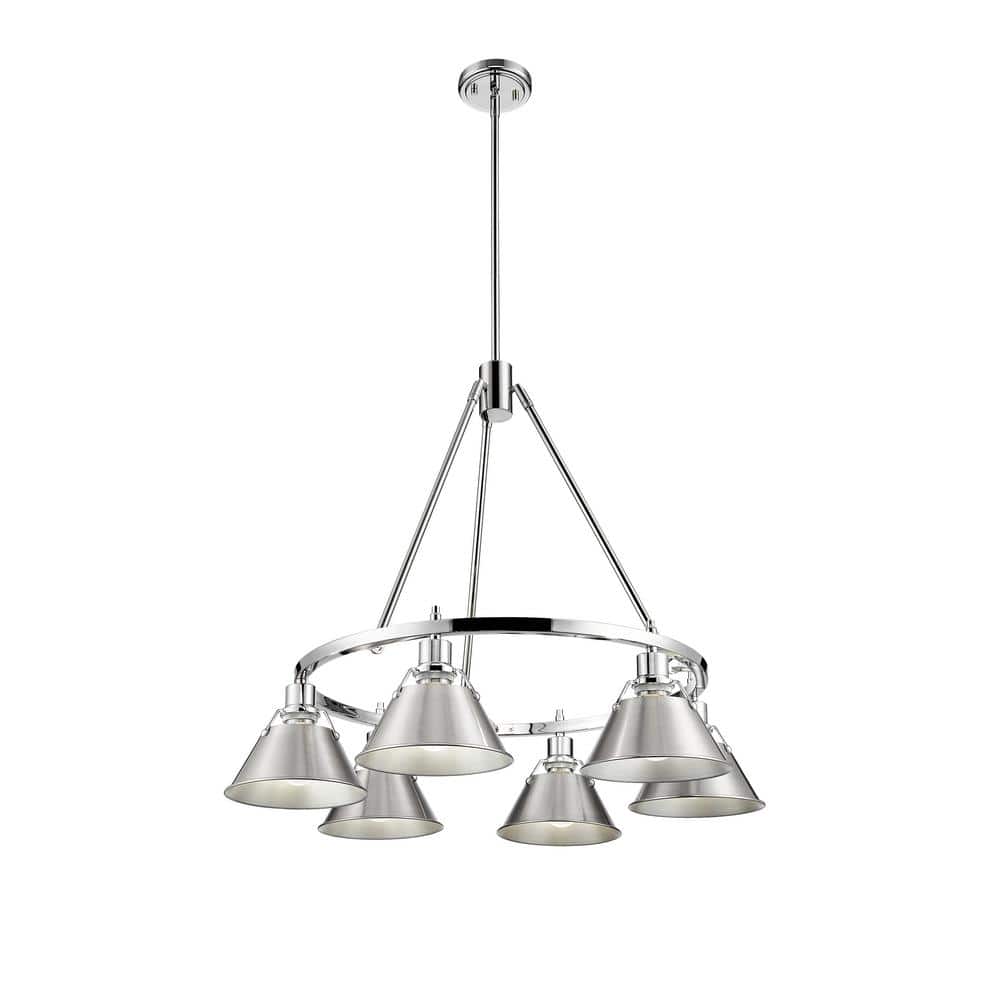 Orwell 6-Light Chrome and Pewter Chandelier price history on PriceWatchPro