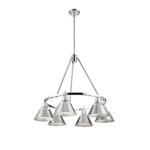 Orwell 6-Light Chrome and Pewter Chandelier