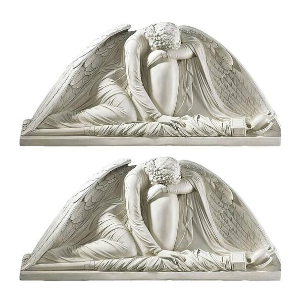 Design Toscano 10.5 in. x 24 in. Weeping Angel Wall Pediment (2-Piece)