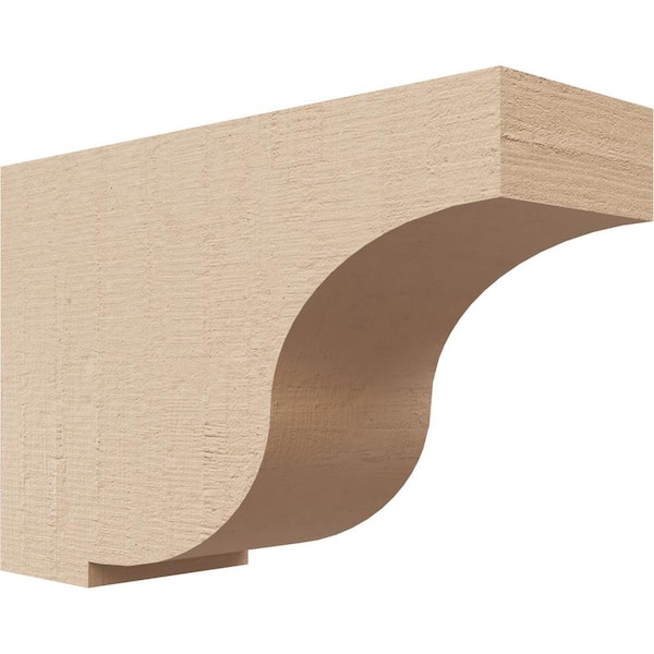 Ekena Millwork 2 in. x 4 in. x 6 in. Series 3 Classic Van Buren Rough Cedar Woodgrain Timberthane Polyurethane Corbel, Primed Tan