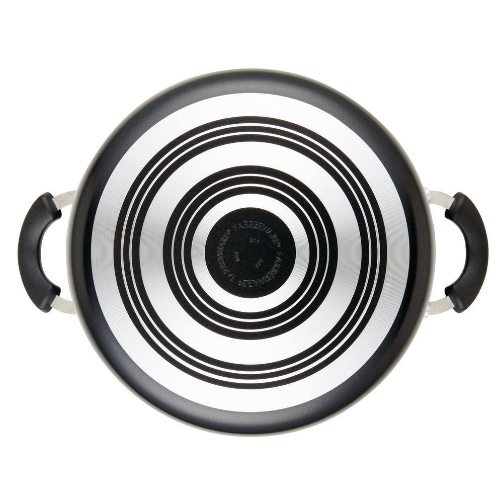 Farberware 6 Quart Black Aluminum Nonstick Stockpot with Glass Lid