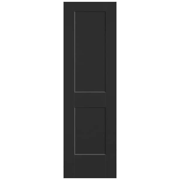 Masonite 24 in. x 80 in. 2-Panel Logan Single Bore Hollow Core Jet Black Molded Composite Interior Door Slab