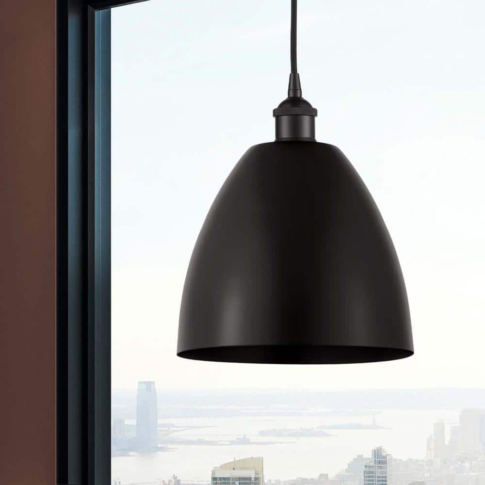 Edison Matte Black Glass Mini Pendant Light