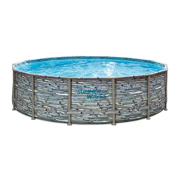 Summer Waves Elite 14 ft. Round 42 in. D Above Ground Elite Metal Frame Pool with SFX1000 Skimmer Plus Filter Pump and Accessories