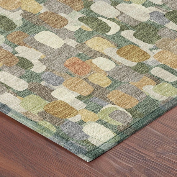Chantille Machine Washable Indoor/Outdoor Abstract ACN2451 Basil 9 ft. x 12 ft. Area Rug