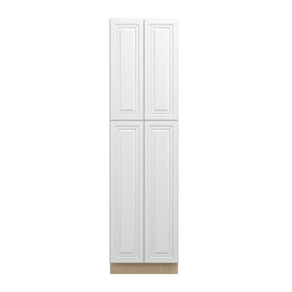 Damascus Raised 24 in. W x 90 in. H x 24 in. D in French Vanilla Plywood Assembled Pantry Cabinet