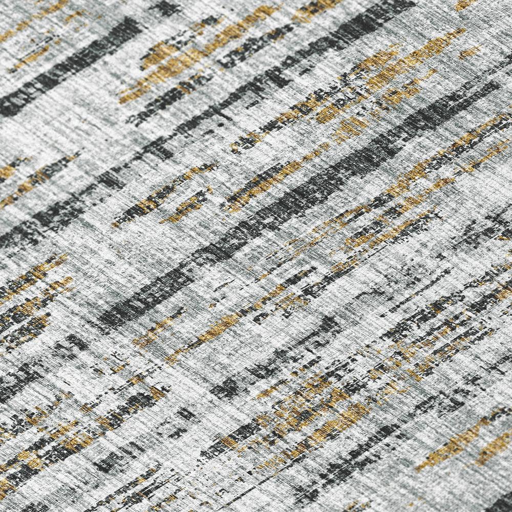 Rylee Silver and Gold Flat Woven Synthetic 5' x 7' Rug