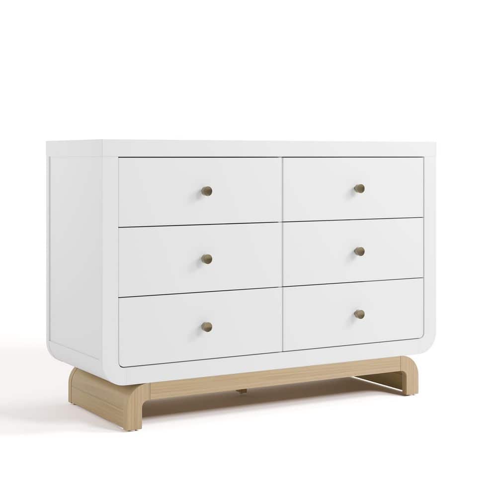 Santorini White with Driftwood 6 Drawer 47.95 in. Wide Dresser price history on PriceWatchPro