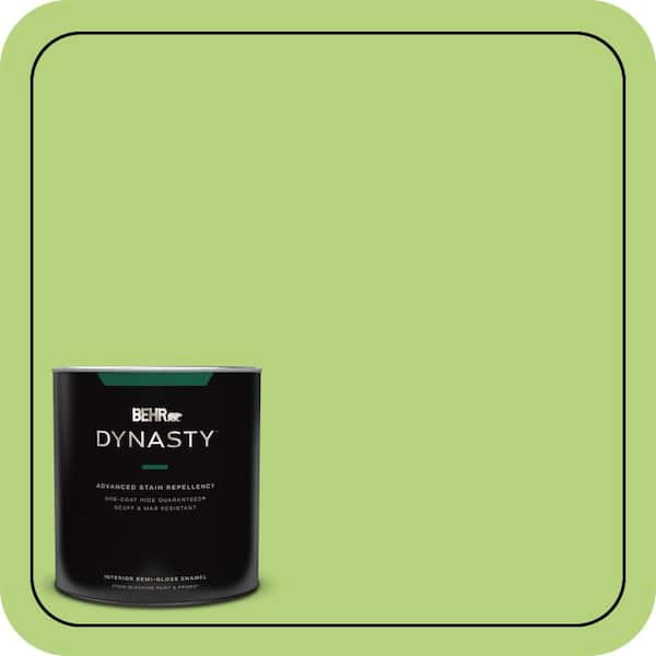 BEHR DYNASTY 1 qt. #420B-4 Tart Apple Semi-Gloss Enamel Interior Stain-Blocking Paint and Primer