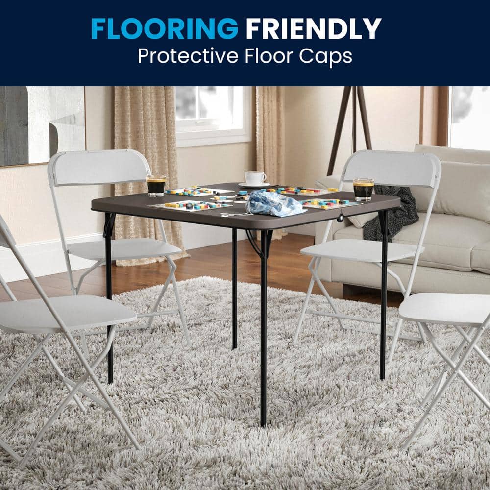 Carnegy Avenue 34 in. Dark Gray Plastic Tabletop Metal Frame