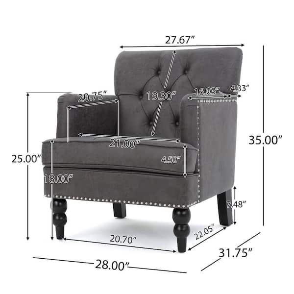 Noble House Malone Slate Tufted Club Chair 11447 The Home Depot