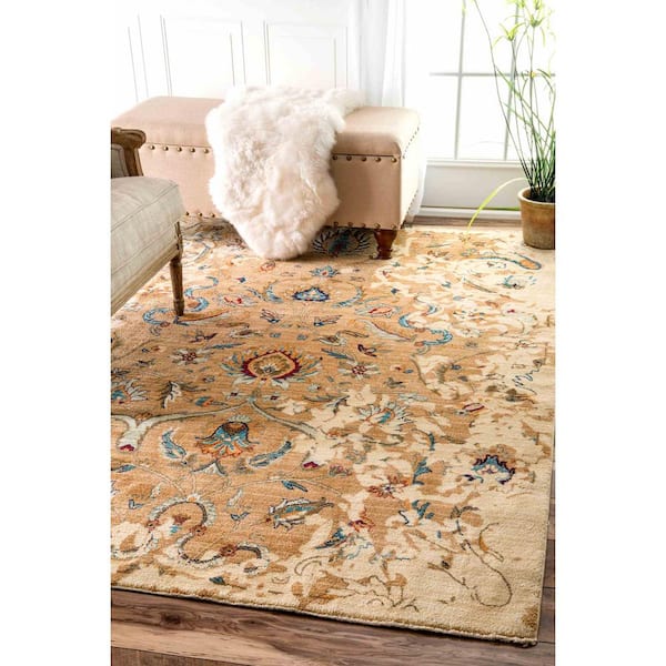 Sebrina Floral Persian Beige 4 ft. x 6 ft. Area Rug