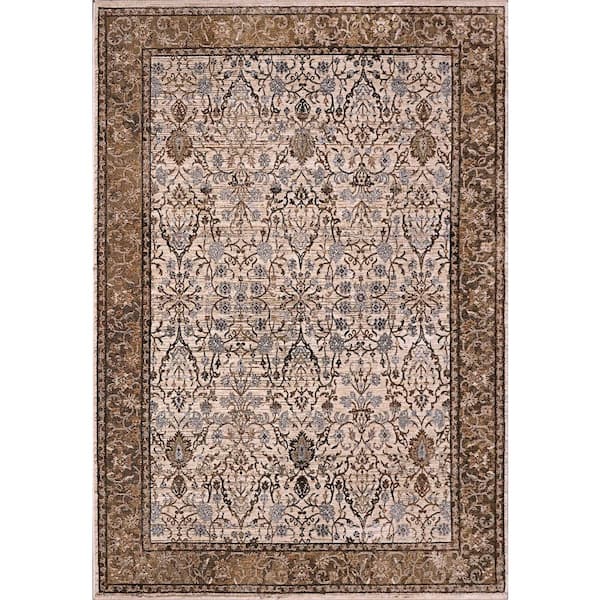 Dynamic Rugs Cullen 6 ft. 7 in. X 9 ft. 6 in. Brown/Ivory Oriental Indoor Area Rug