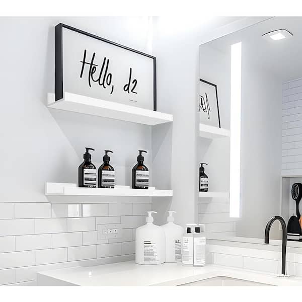 置物です。 Floating Shelves 5.1in W x 15.6in D White MDF Modern Minimalist