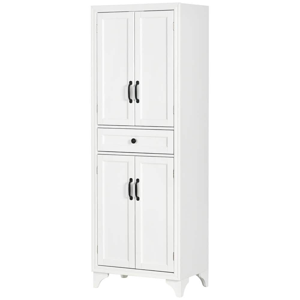White Recessed Panel 69" Freestanding Kitchen Pantry Cabinet
