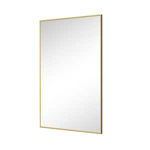 24 in. W x 36 in. H Rectangular Metal Framed Bathroom Wall Mirror in Black