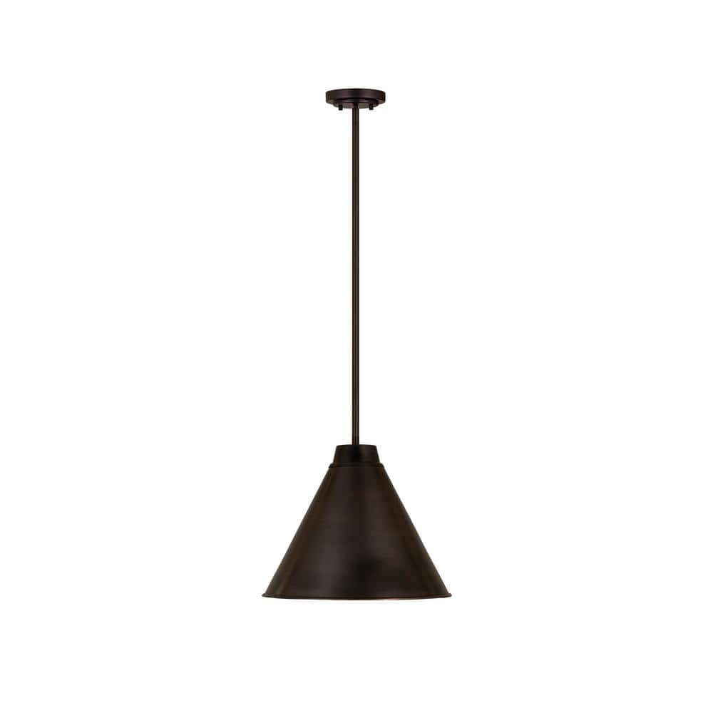 Eaton 18" Matte Black and Nickel Industrial Pendant Light