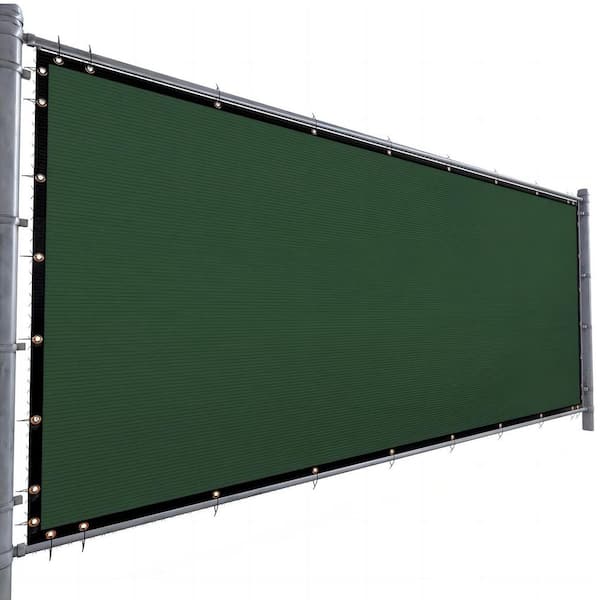 Artpuch Privacy Fence Screen 4 x 100 ft. Dark Green Customized Outdoor Mesh Panels for Backyard, Construction Site with Zip Ties