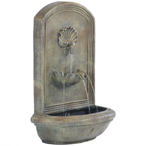 Seaside Florentine Stone Electric Powered Outdoor Wall Fountain
